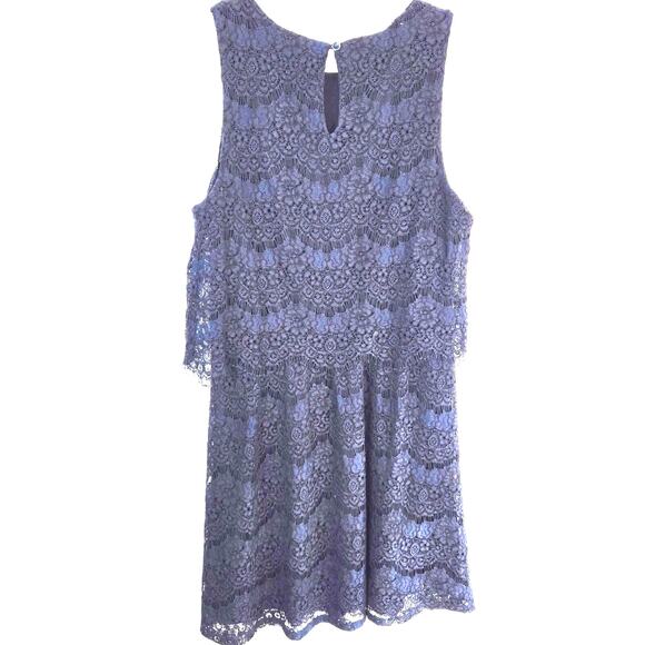 Monteau Women's Dress Medium M Size Blue Lace Sleeveless  Misses 10 12 - Picture 5 of 6